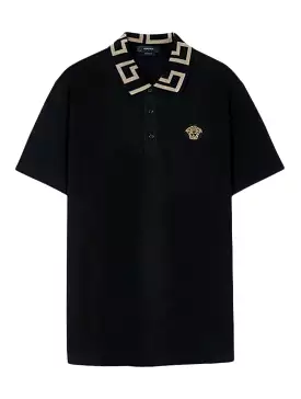 Greek embroidered polo shirt