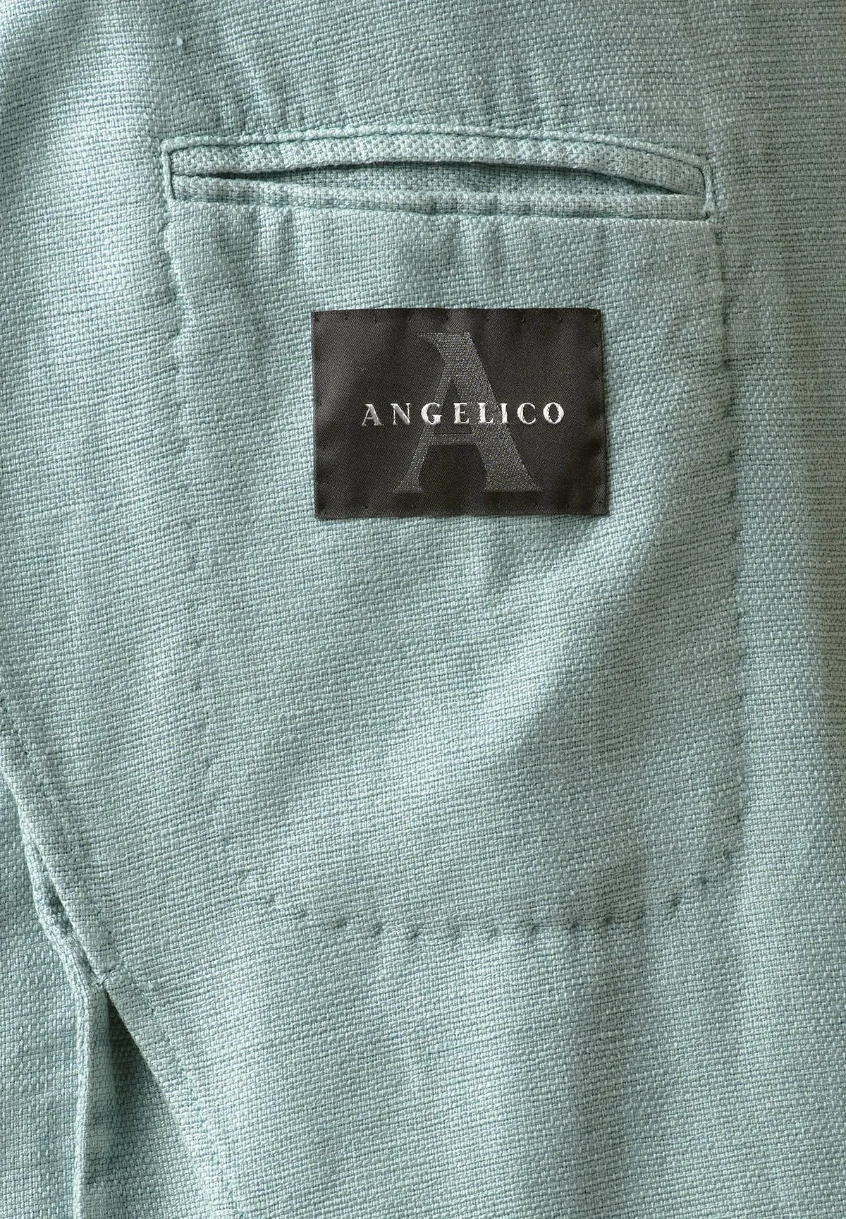 Green aqua linen-cotton custom fit jacket