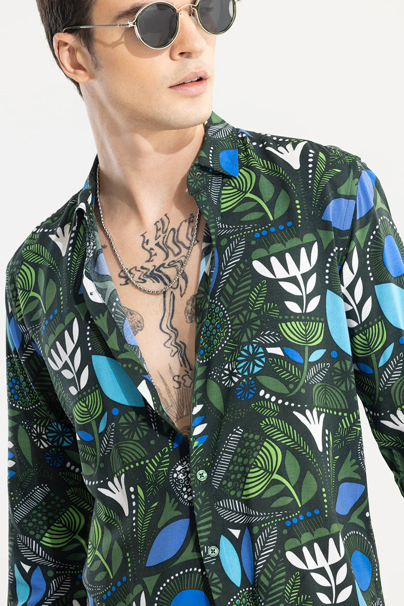 Green botanical bliss shirt