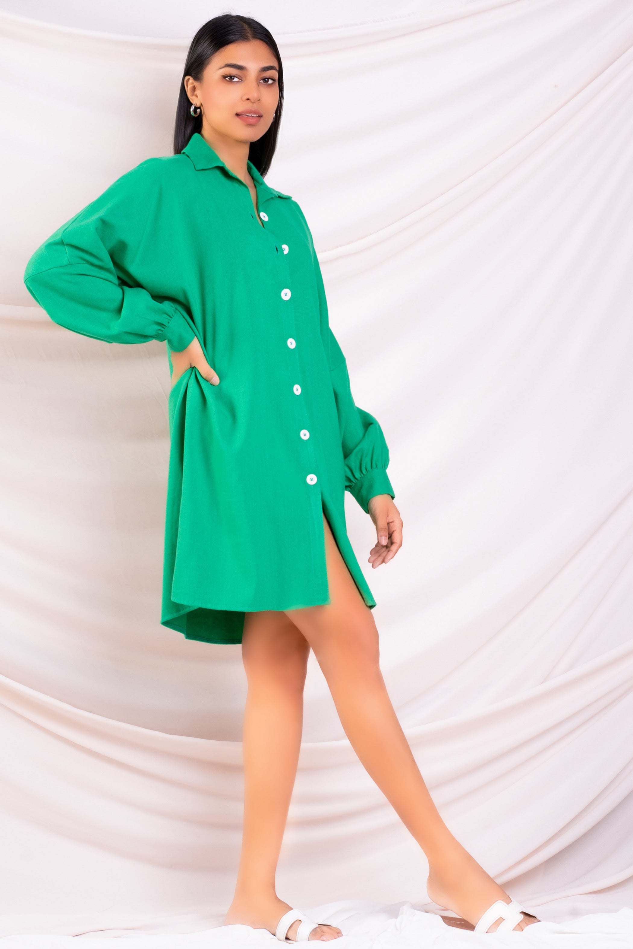 Green Shirt Dress | Shop Now