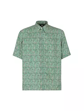 Green silk shirt with FF logo - Result: Stylish green silk shirt featuring the iconic FF logo