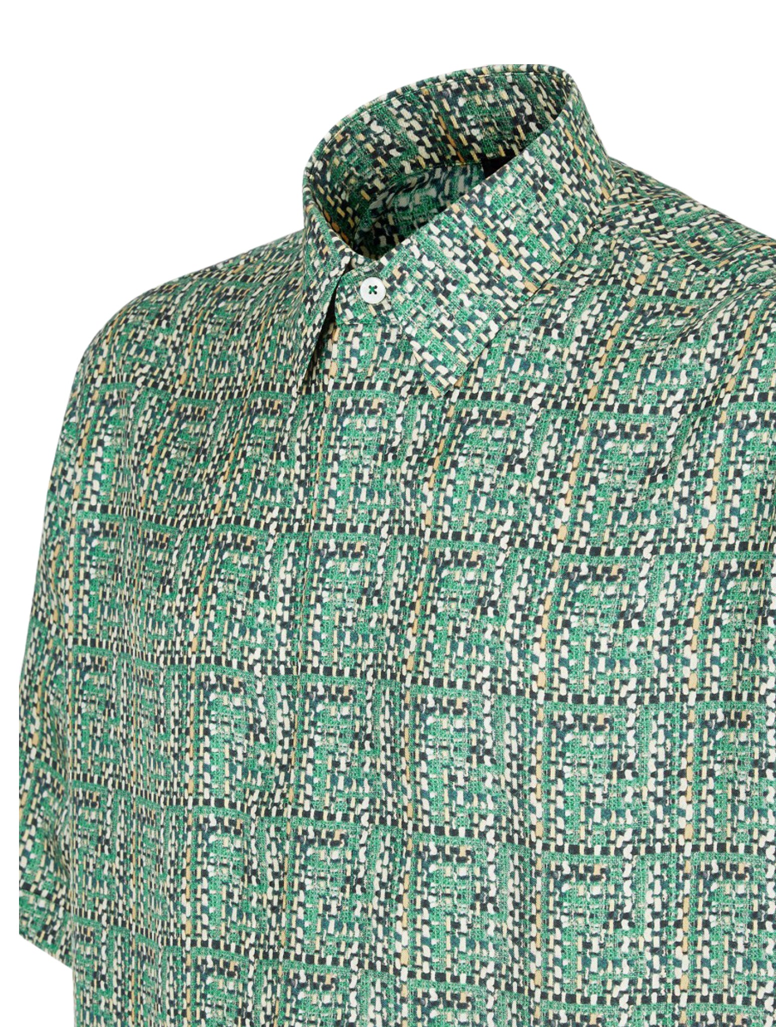 Green silk shirt with FF logo - Result: Stylish green silk shirt featuring the iconic FF logo