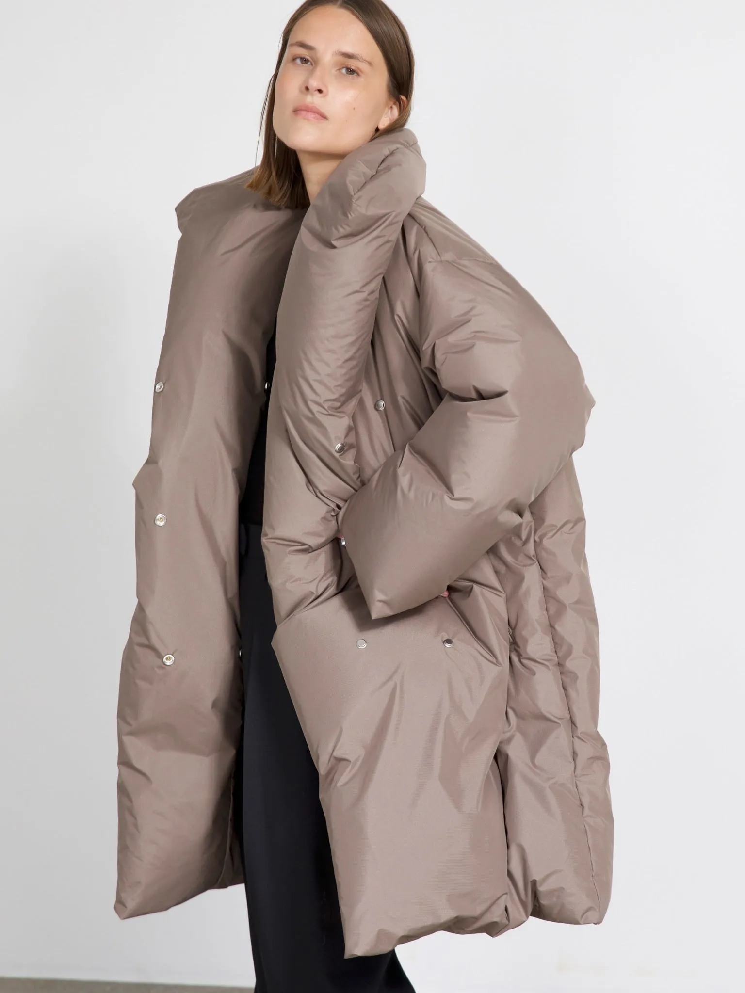 Grey Brown Molly Puffer Coat