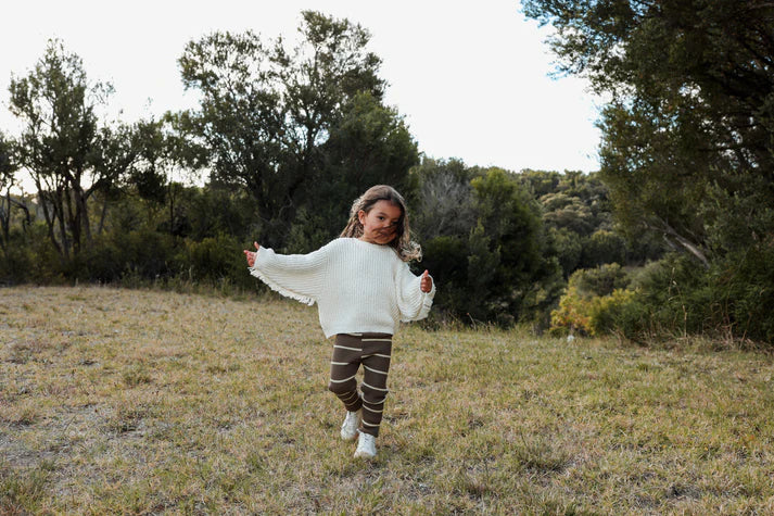 Grown Stripe Leggings Clay