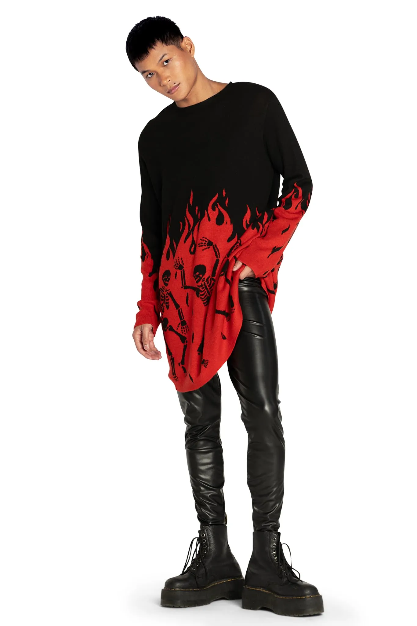 Hellfire Longline Sweater Knit Oversized