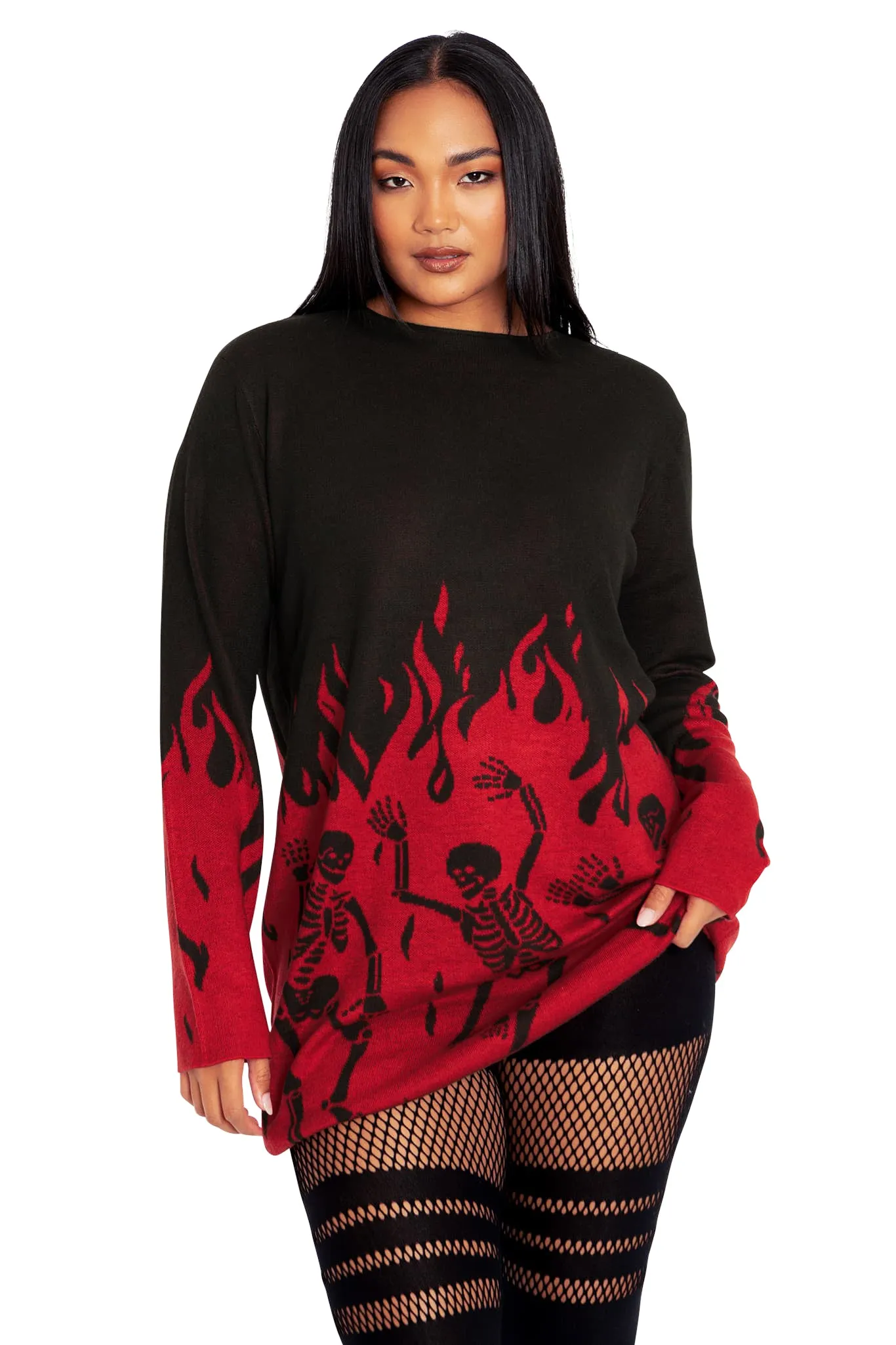 Hellfire Longline Sweater Knit Oversized