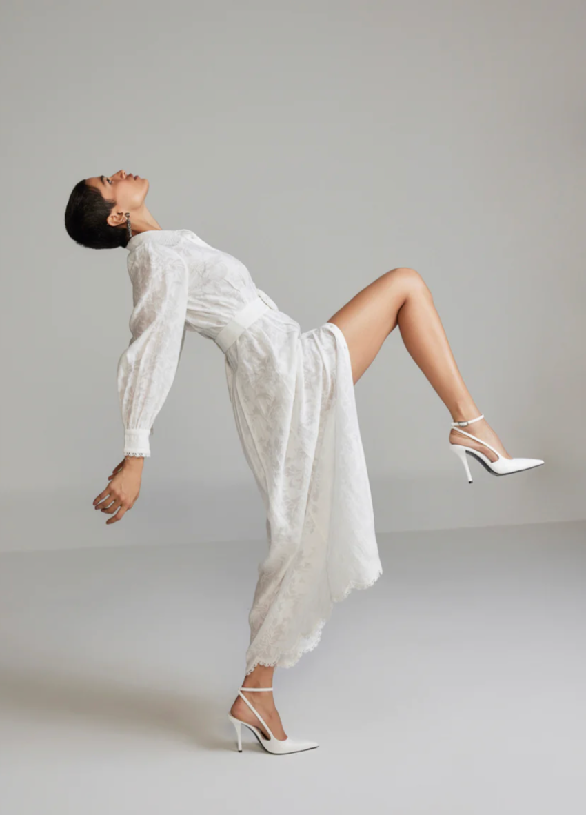 Hemant Nandita Ilara Long Shirt Dress White