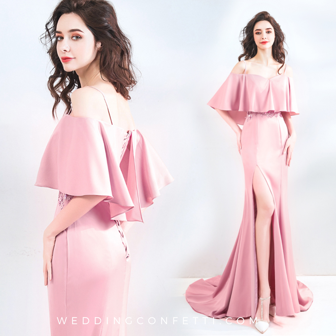 Henriette Pink Off Shoulder Gown for Women - Elegant and Stylish Fashion