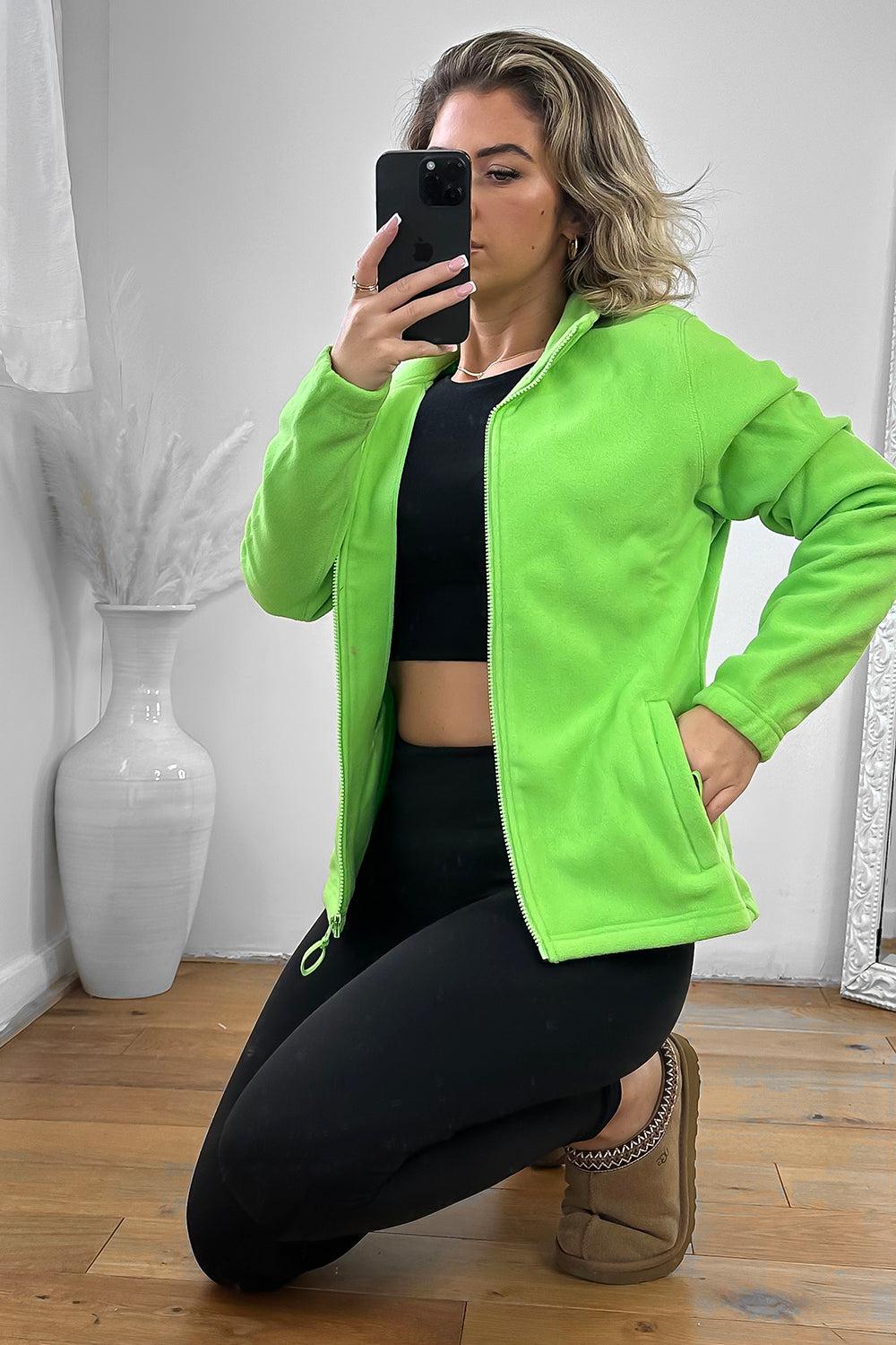 High Neck Fleece Jacket with Zip Front