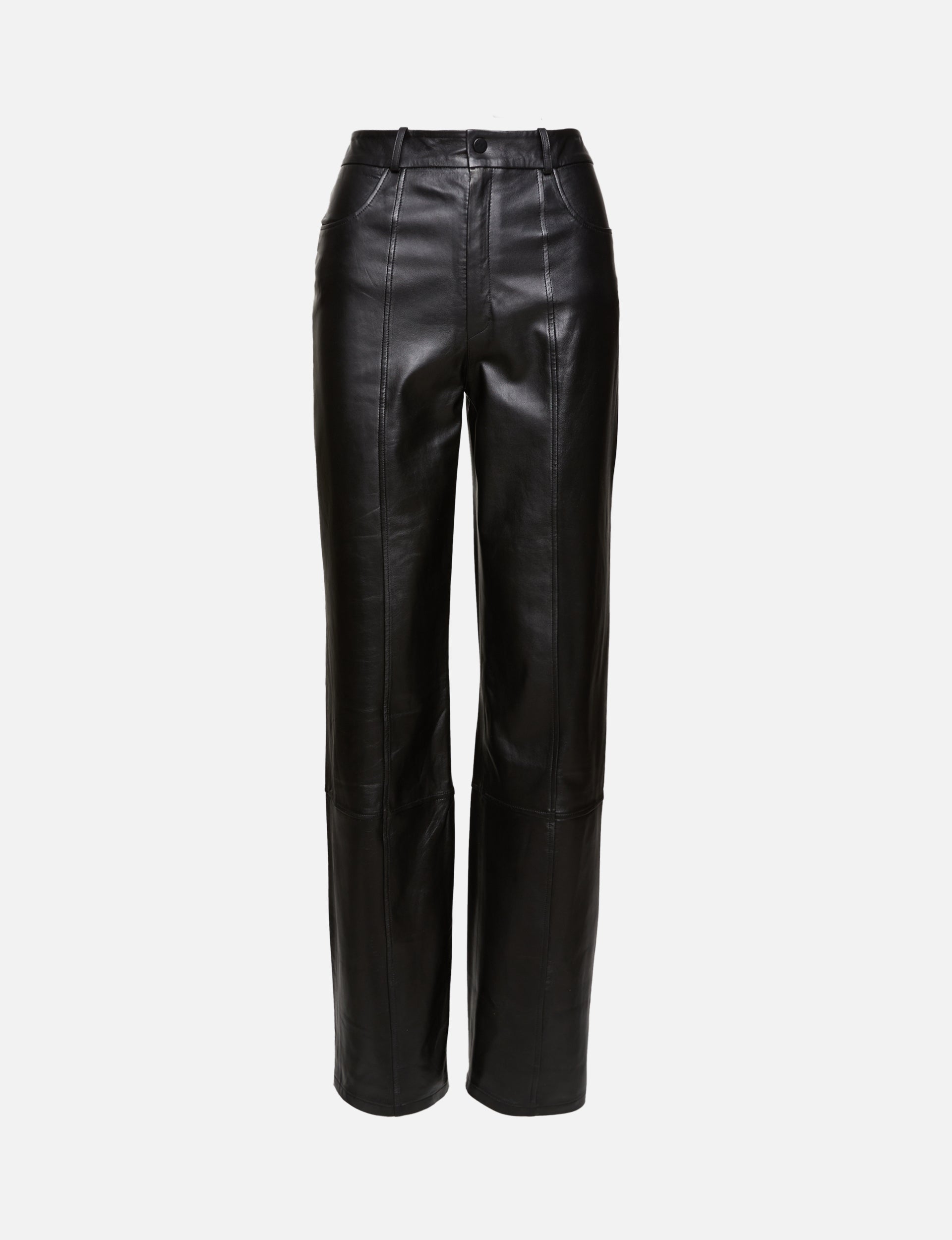 High Rise Baggy Leather Trousers