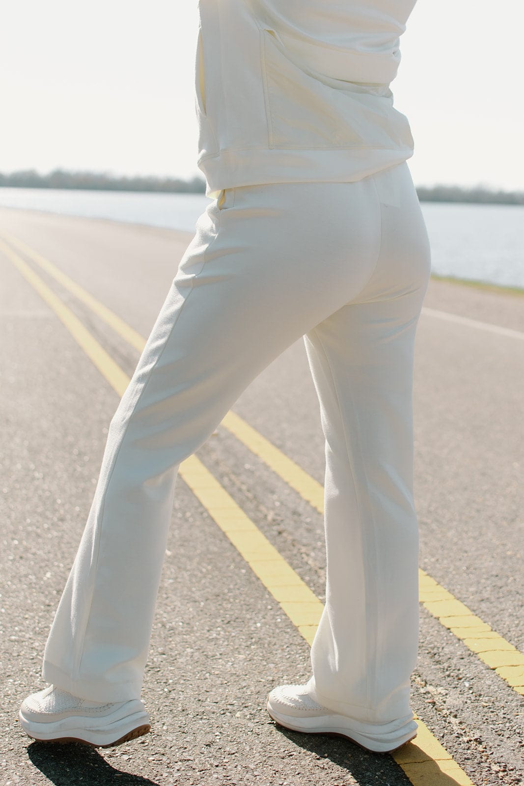 High Waist Cream Sweatpants