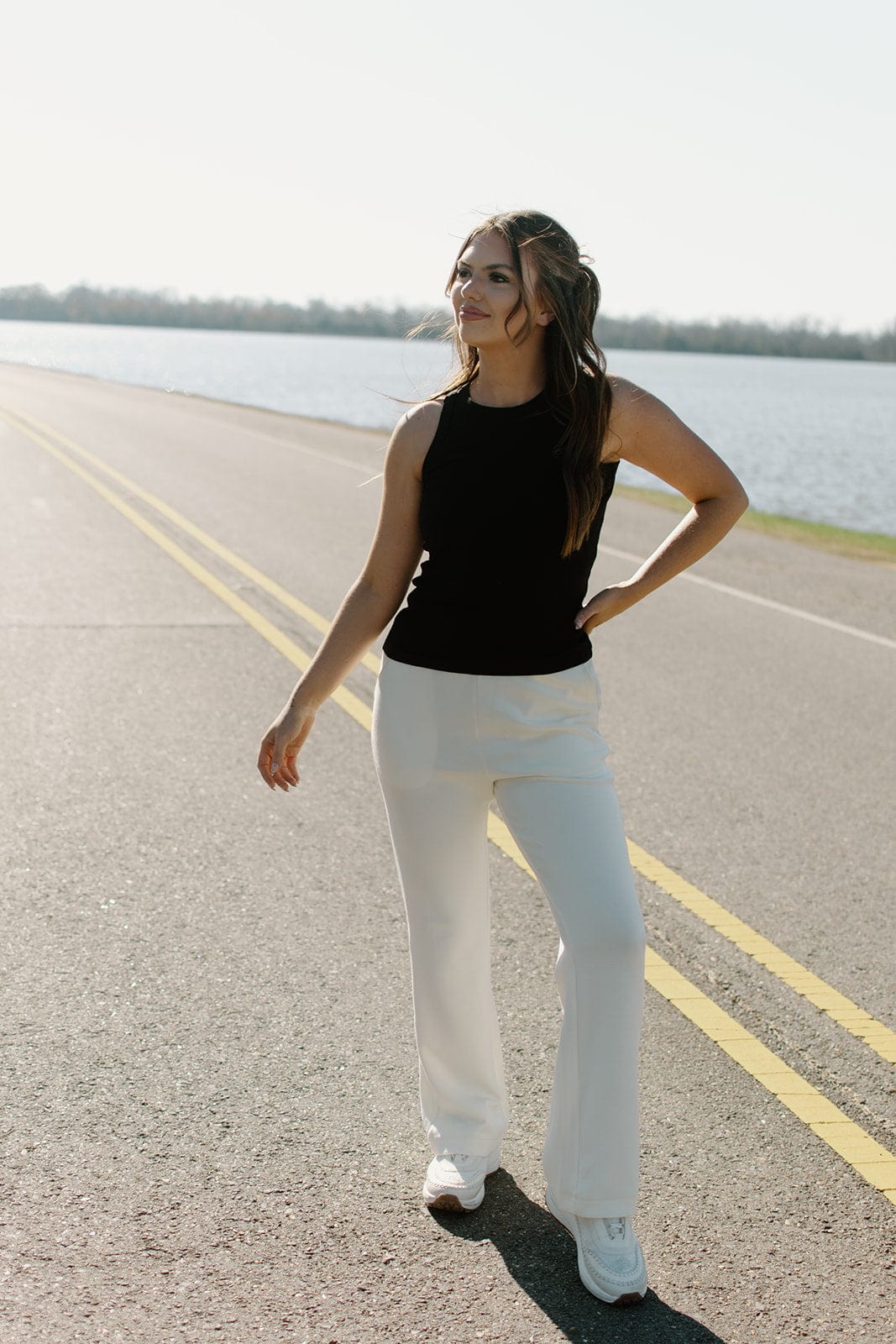 High Waist Cream Sweatpants