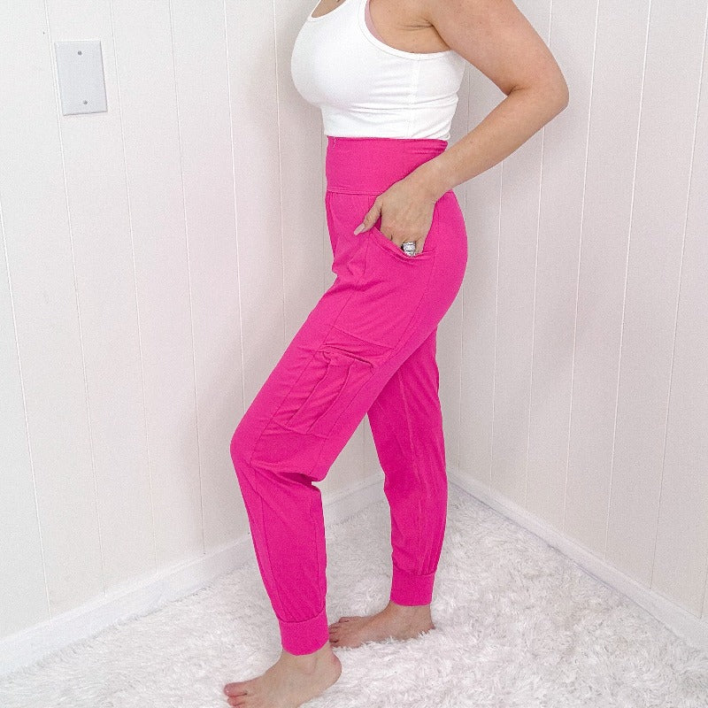 Hot Pink Legging Cargo Jogger