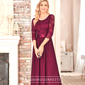 Hyacinth Illusion Sleeve Gown - 11 Color Options.