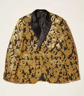 Inserch Floral Jacquard Blazer BL204-165 Black/Gold