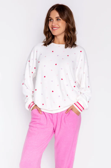 Ivory Loved Hearts Sweatshirt