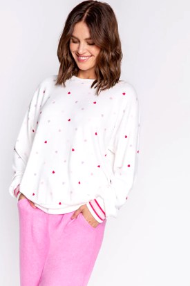 Ivory Loved Hearts Sweatshirt