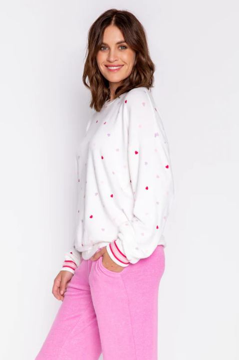 Ivory Loved Hearts Sweatshirt