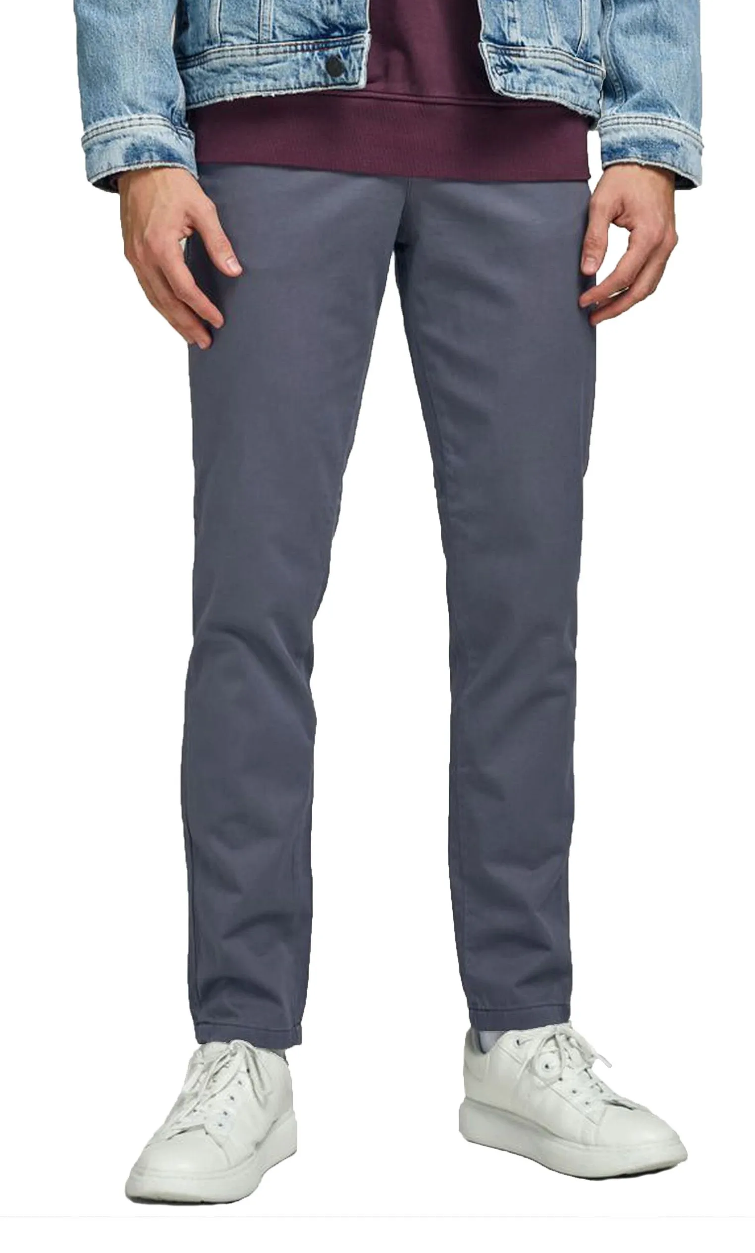 Jack & Jones Marco Bowie Slim Chinos in Asphalt