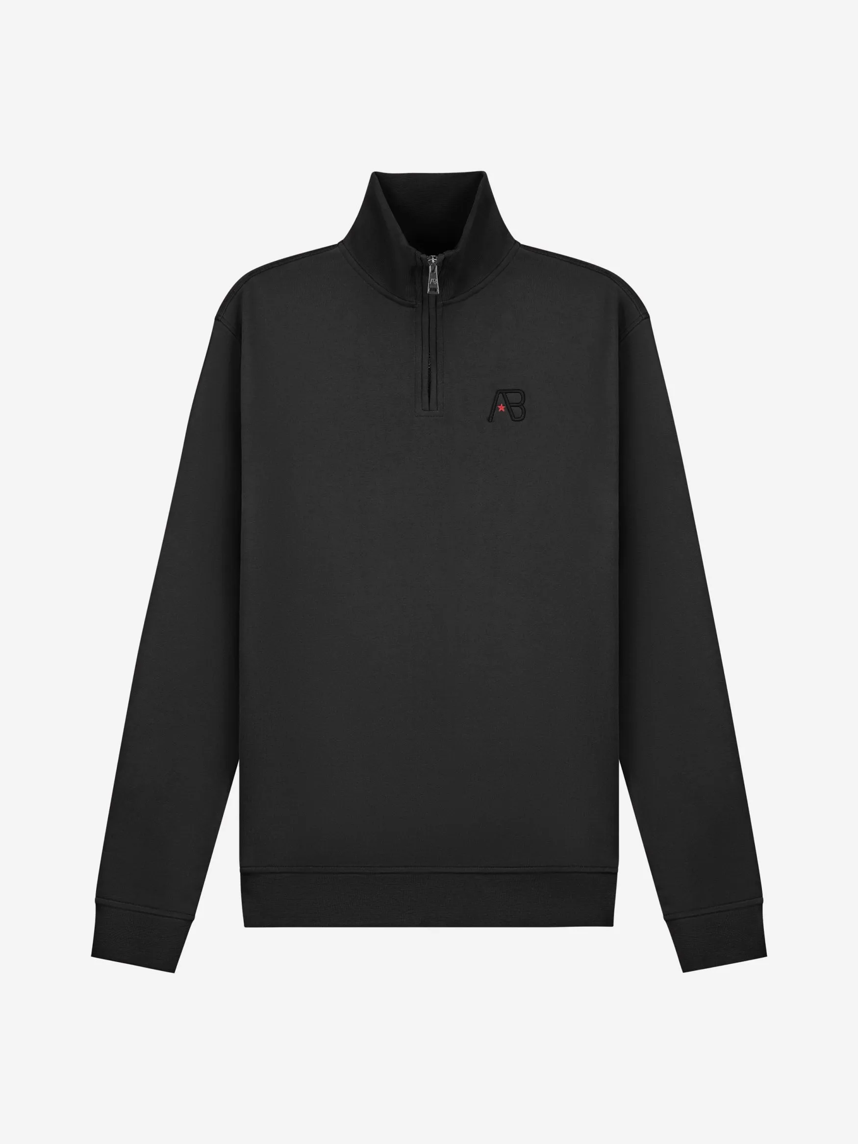 Jet Black Diamond Half-Zip Sweater