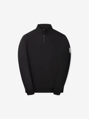 Jet Black Metal Half-Zip Sweater