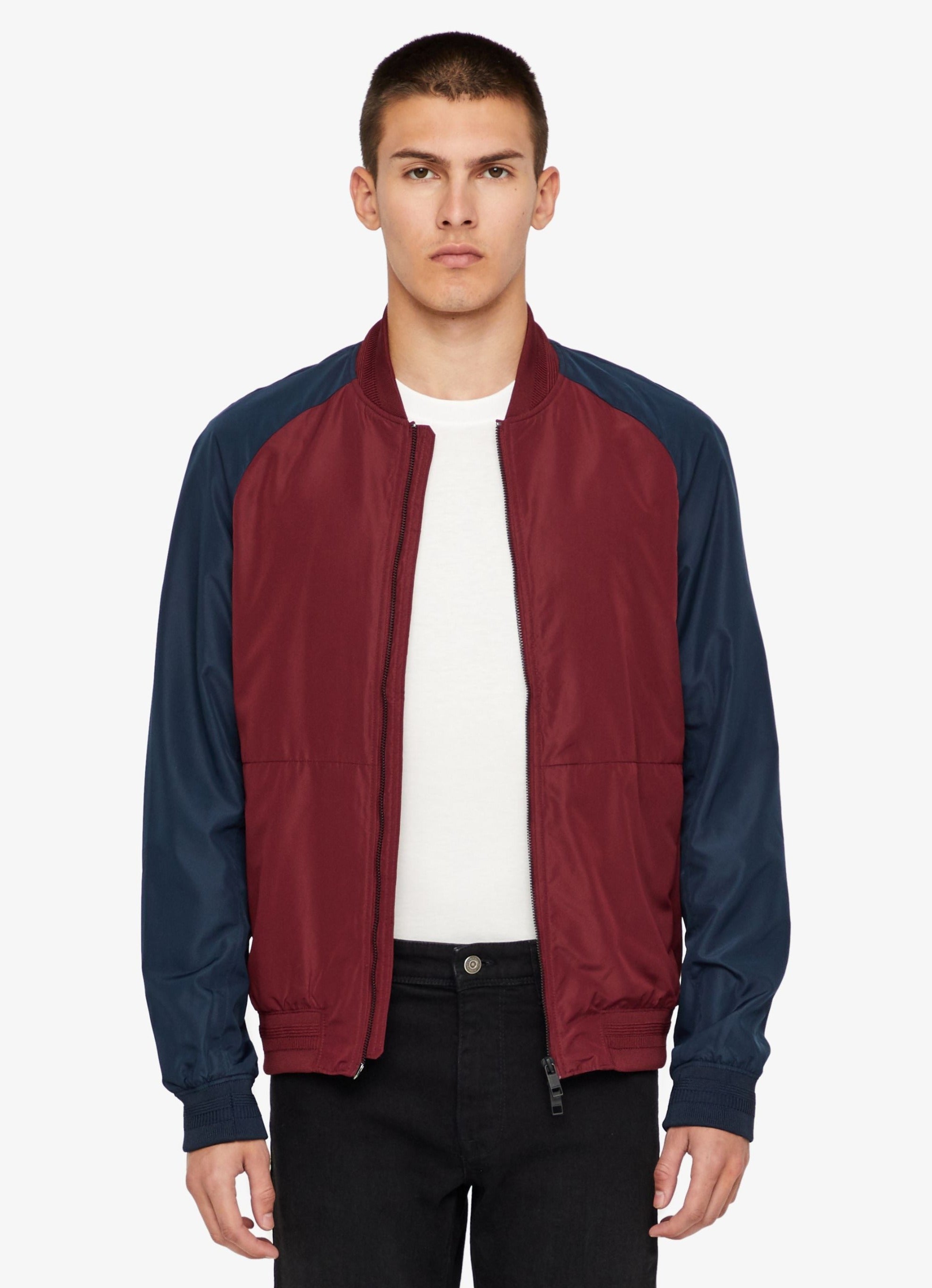 J.Lindeberg Men's Action Bomber Jacket in Zinfandel - Buy Now