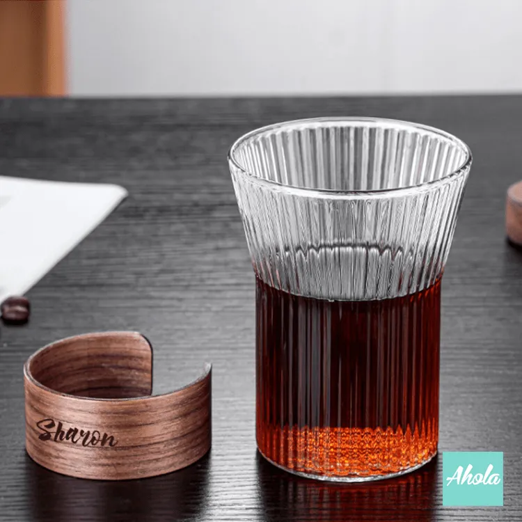 Jones Glass With Wooden Sleeve