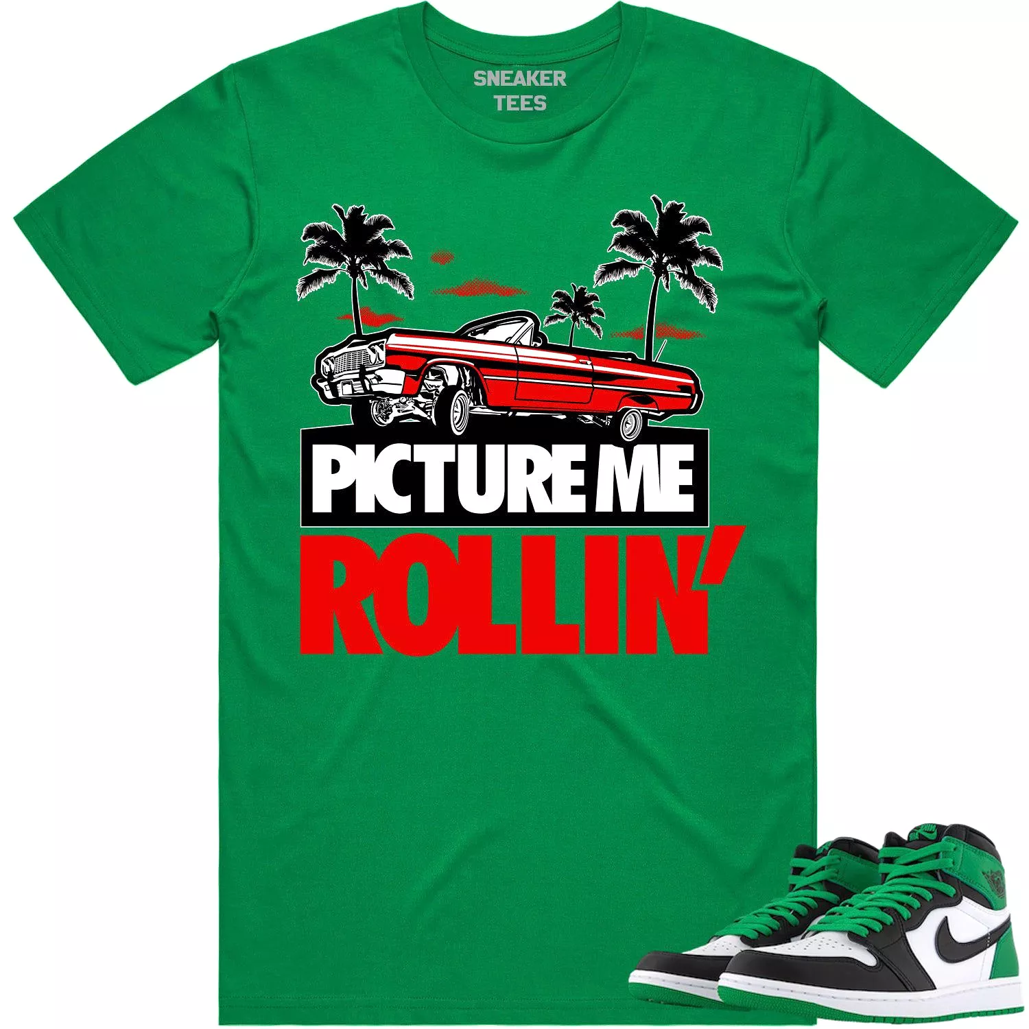 Jordan 1 Lucky Green 1s Shirt - RED PMR.