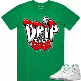 Jordan 2 Lucky Green 2s Shirt - Vibrant Red Money Drip