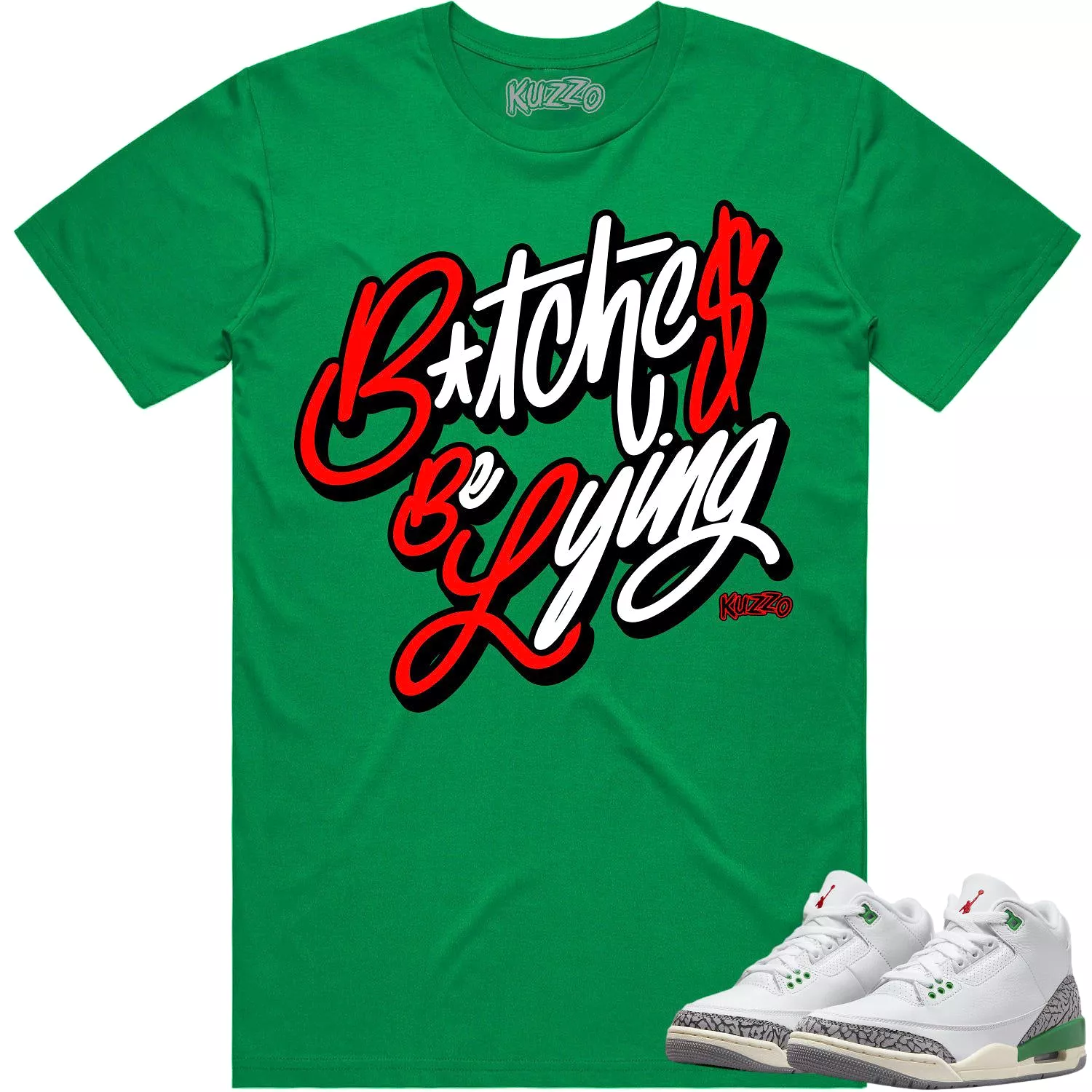 Jordan 3 Lucky Green 3s Shirt Red BBL