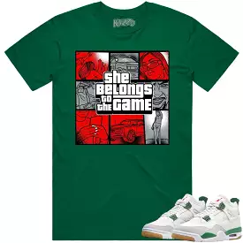 Jordan 4 Pine Green SB 4s Shirt - Ultimate Match in Red for the Game