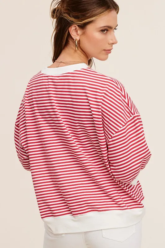 Short Sleeve Top in Juliann Stripe Pattern