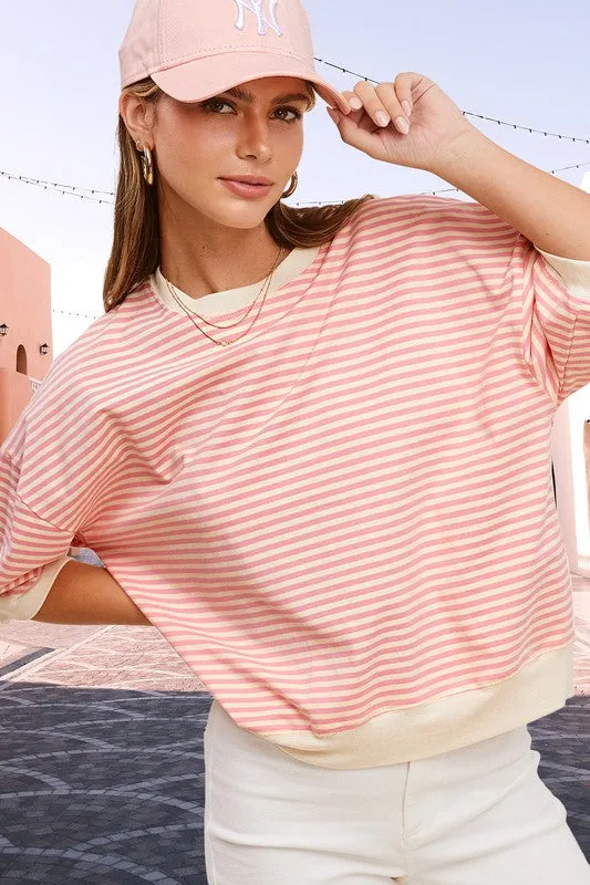 Short Sleeve Top in Juliann Stripe Pattern