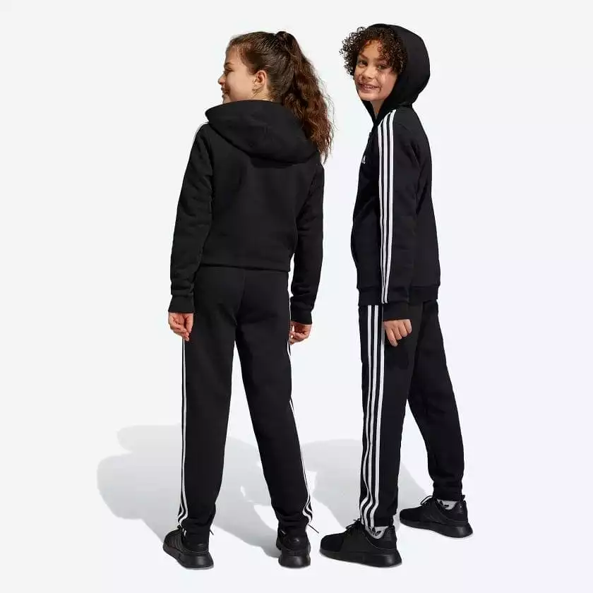 junior black trackpants adidas essentials 3-stripes fleece