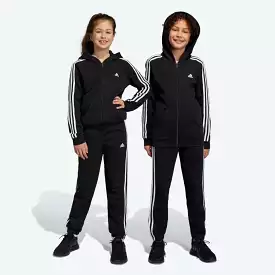 junior black trackpants adidas essentials 3-stripes fleece