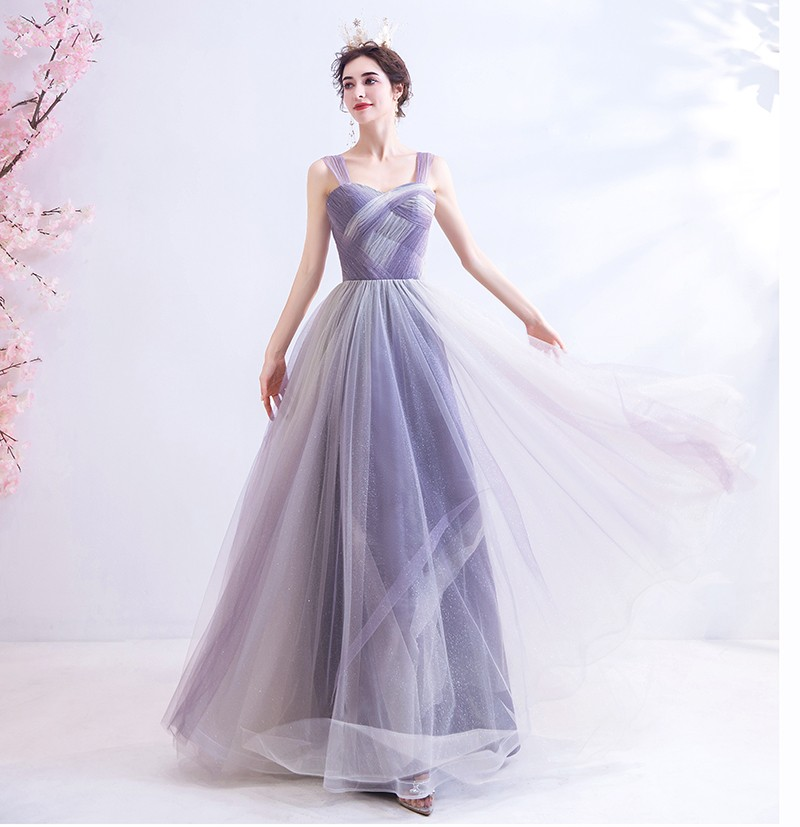 Kaia Purple Sleeveless Ombre Gown