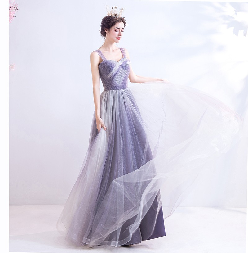 Kaia Purple Sleeveless Ombre Gown