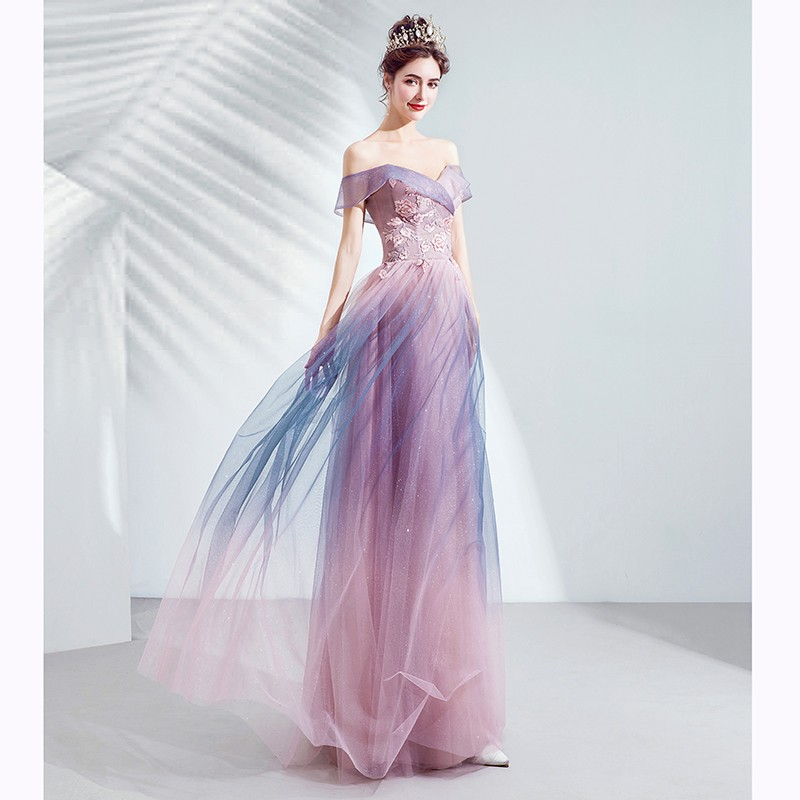 Kaira Ombre Off Shoulder Gown - Shop Now