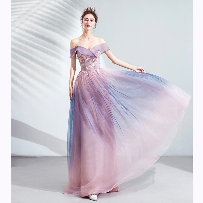 Kaira Ombre Off Shoulder Gown - Shop Now