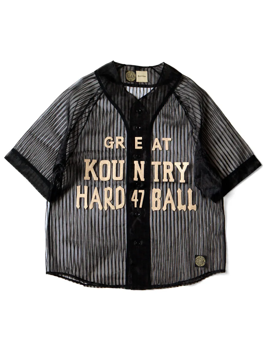 Kapital Sheer Stripe Great Kountry Baseball Shirt