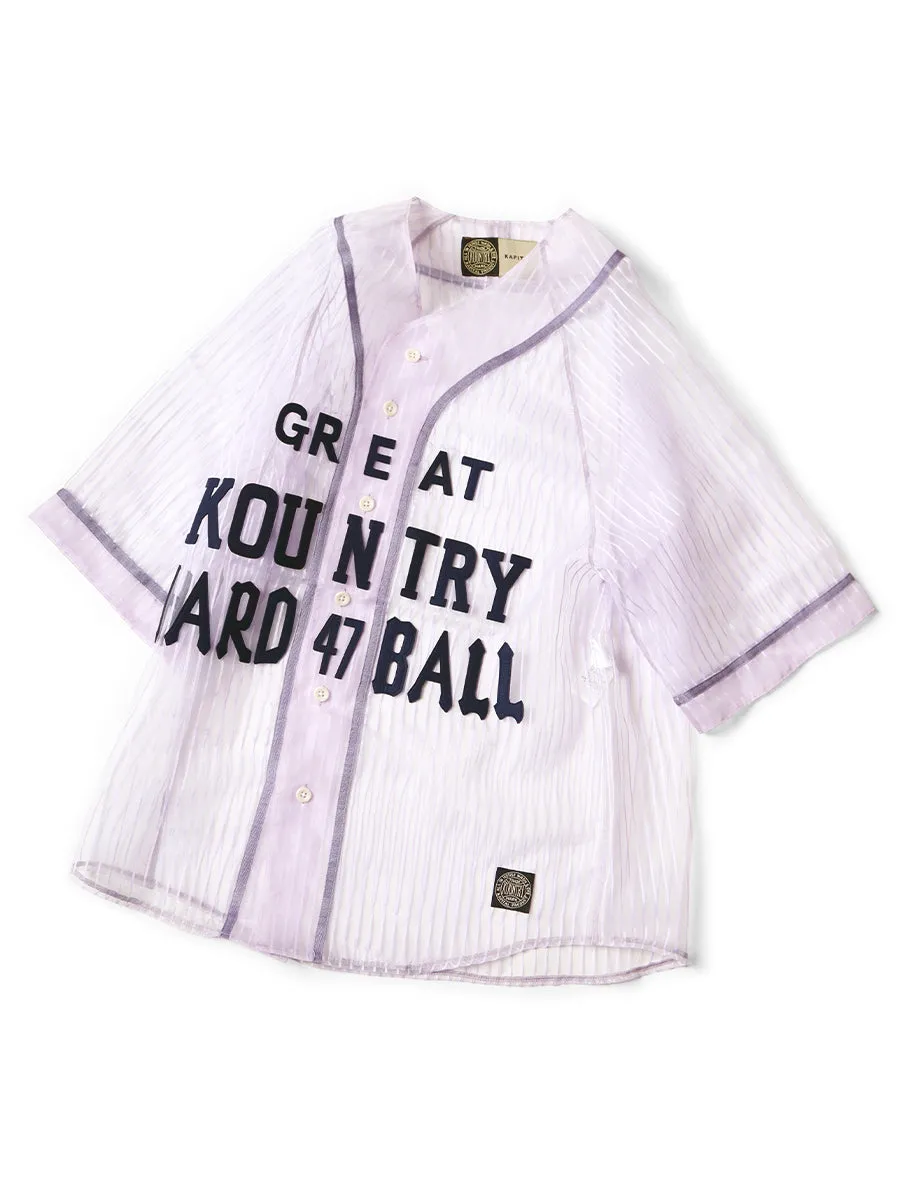 Kapital Sheer Stripe Great Kountry Baseball Shirt