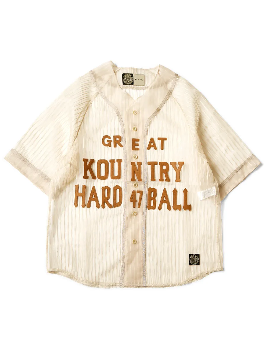 Kapital Sheer Stripe Great Kountry Baseball Shirt