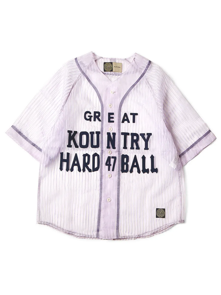 Kapital Sheer Stripe Great Kountry Baseball Shirt