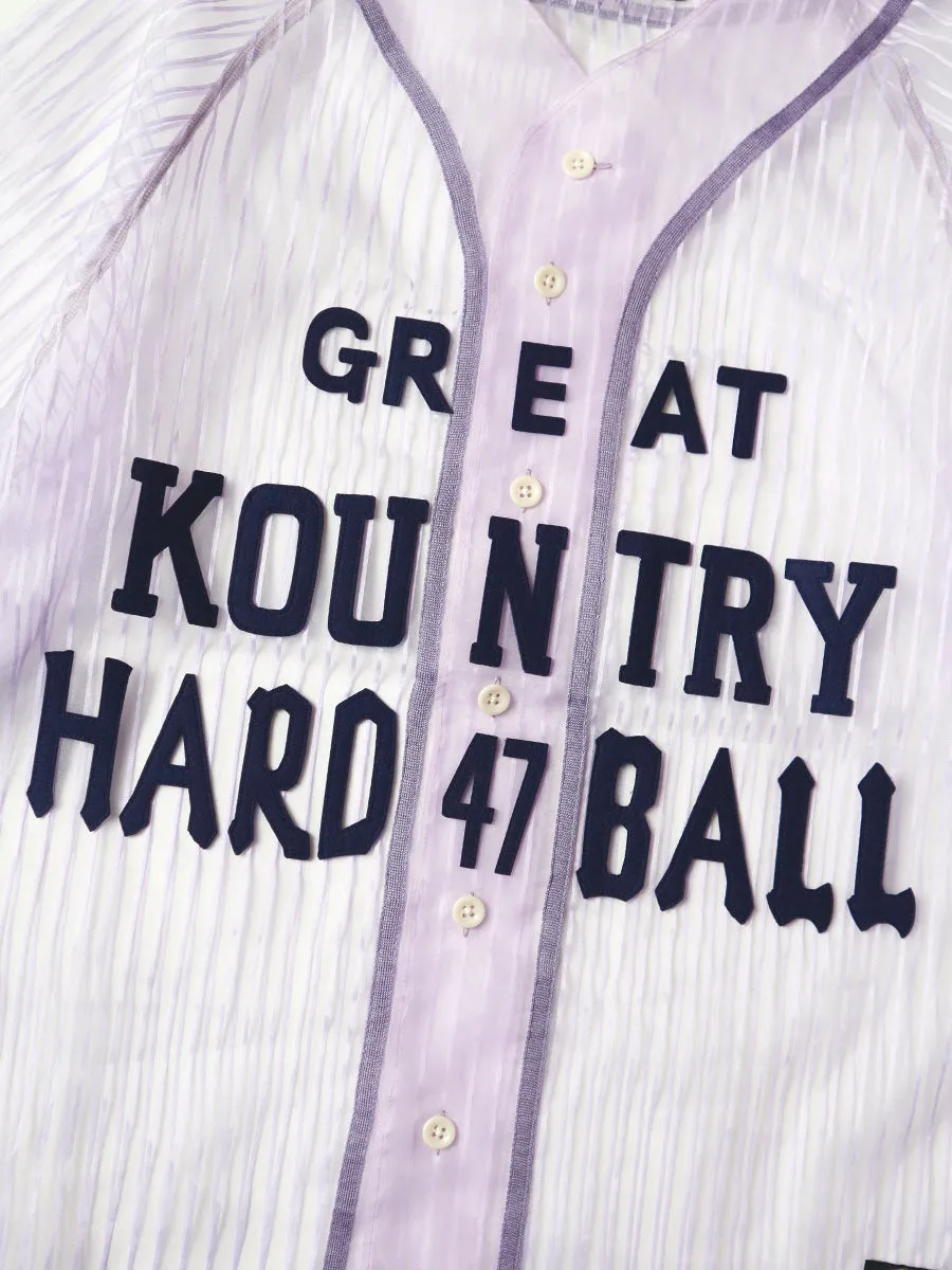 Kapital Sheer Stripe Great Kountry Baseball Shirt