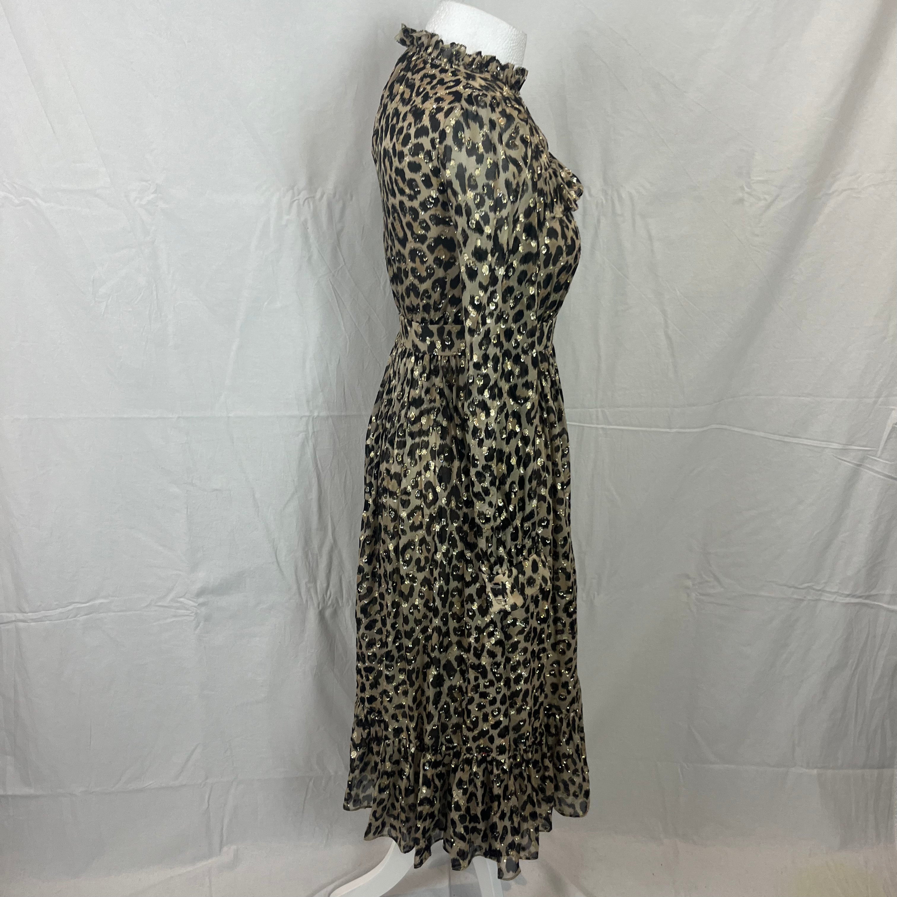 Kate Spade Leopard Print Maxi Dress - Silk, XXS