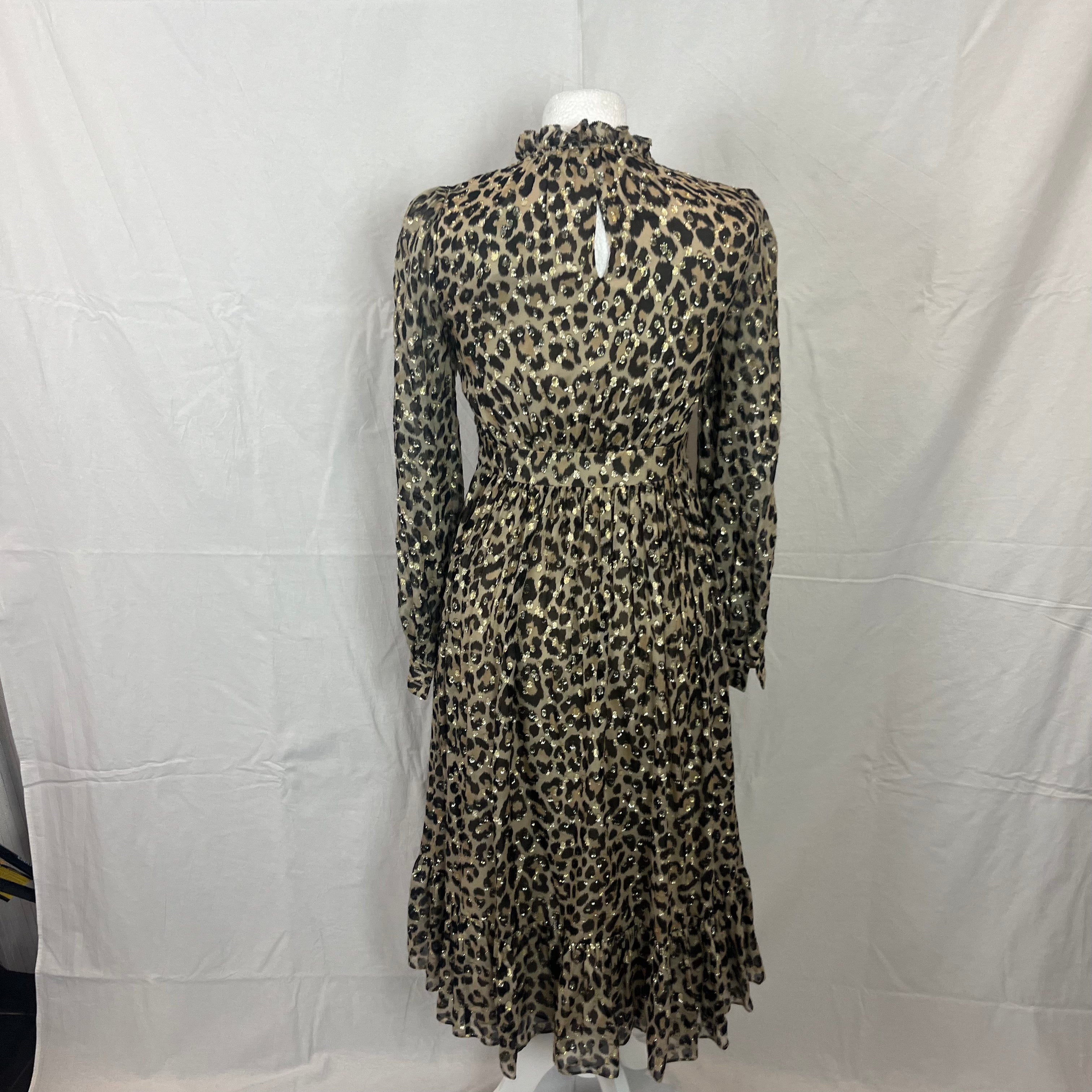 Kate Spade Leopard Print Maxi Dress - Silk, XXS