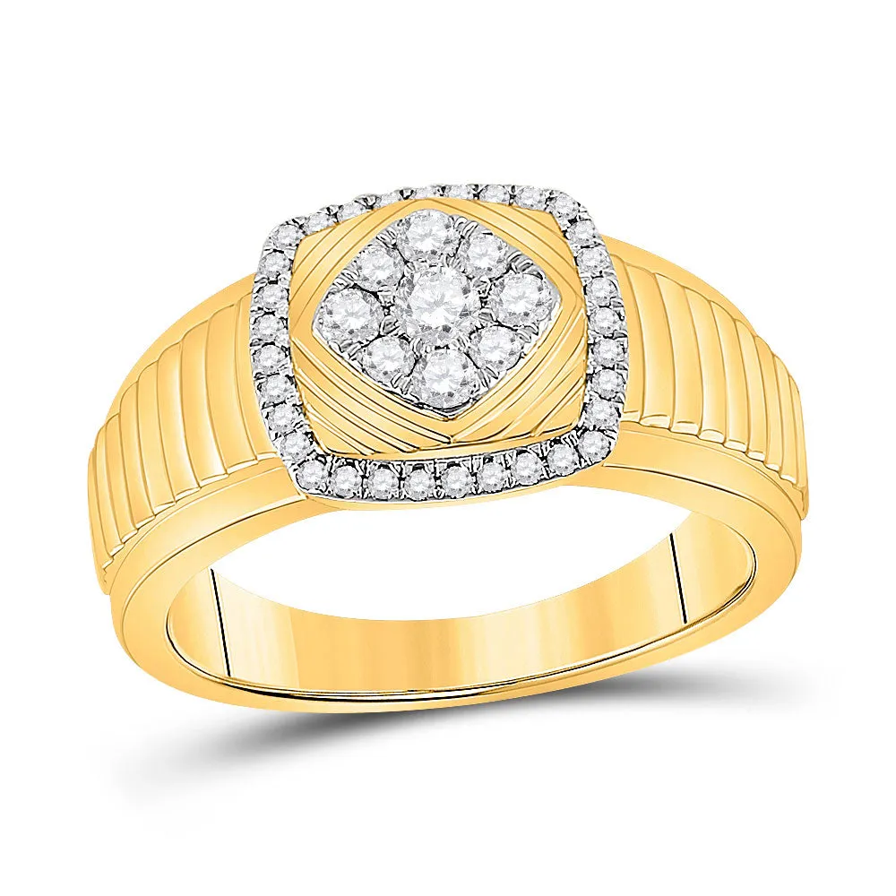 Keene Jewelers Yellow Gold Men's Diamond Cluster Ring