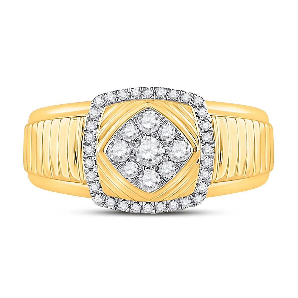 Keene Jewelers Yellow Gold Men's Diamond Cluster Ring