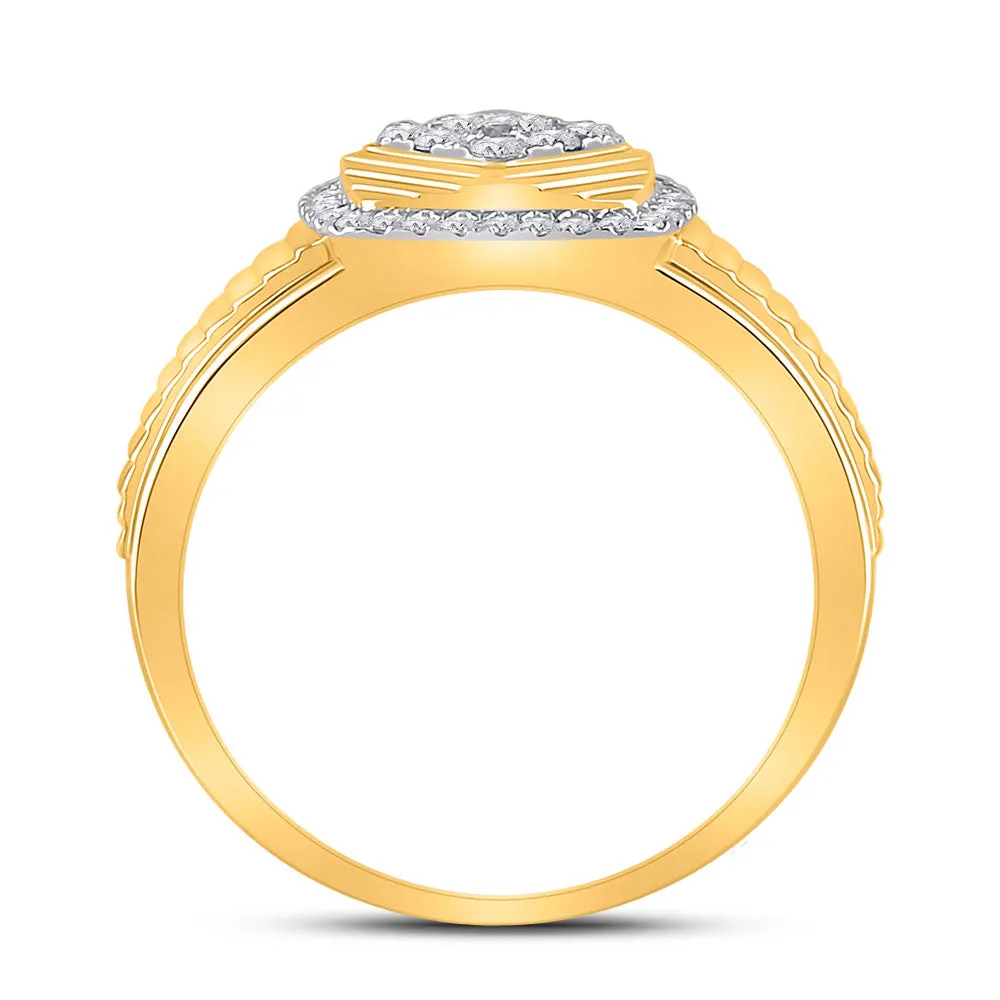 Keene Jewelers Yellow Gold Men's Diamond Cluster Ring