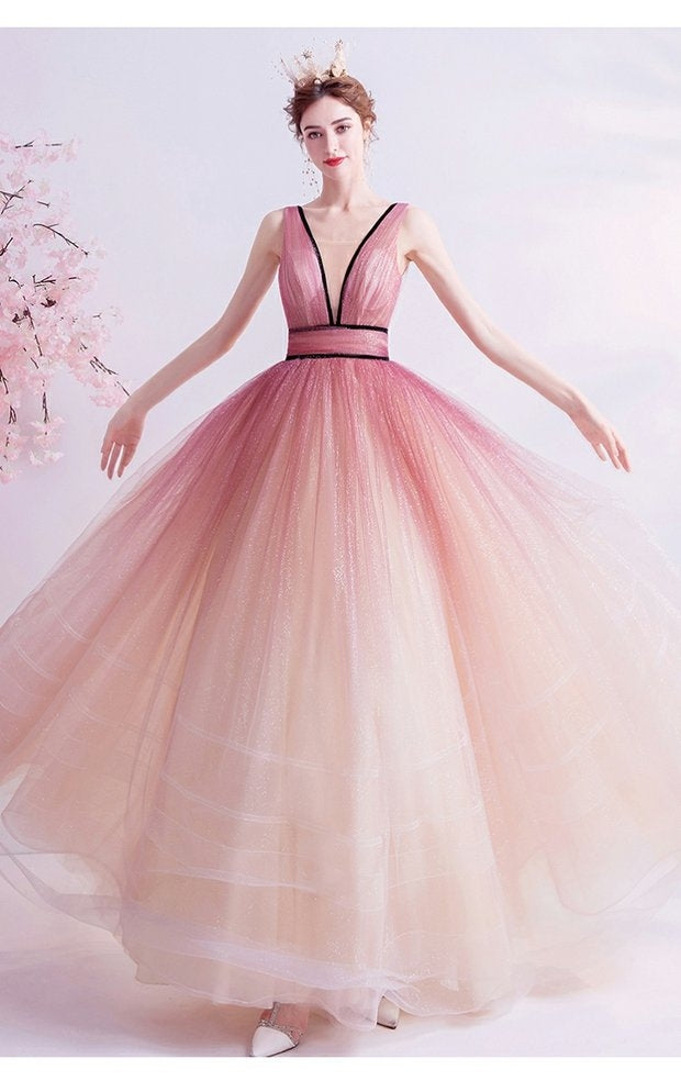 Kenzia Pink Ombre Gown, Sleeveless - Direct Result